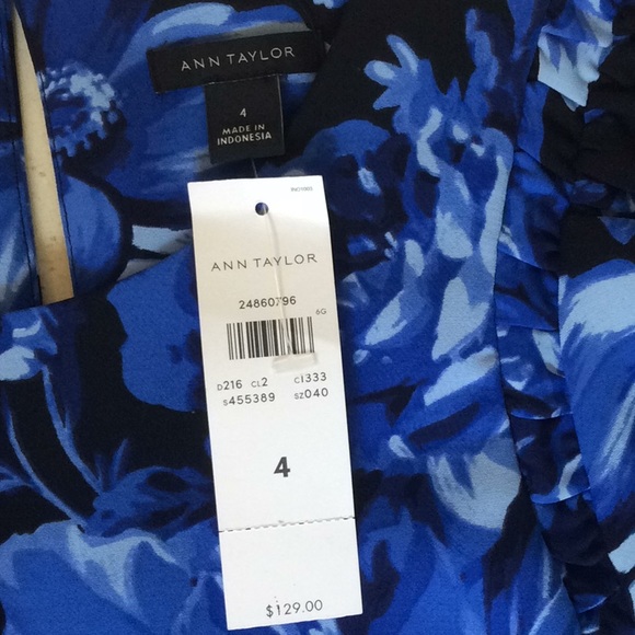 ANN TAYLOR FLORAL TOILE FLARE SLEEVE SHIFT DRESS - Picture 8 of 8